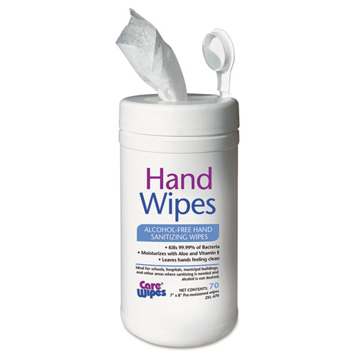 Alcohol Free Hand Sanitizing Wipes, 7 X 8, White