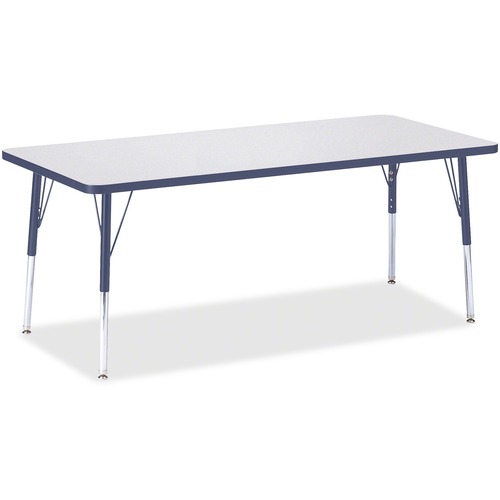 Jonti-Craft, Inc.  Kydz Activity Table, 30"x72"x15"-24", Gray/Navy