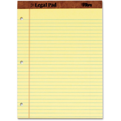 "THE LEGAL PAD" RULED PADS, WIDE/LEGAL RULE, 11.75 X 8.5, CANARY, 50 SHEETS, DOZEN