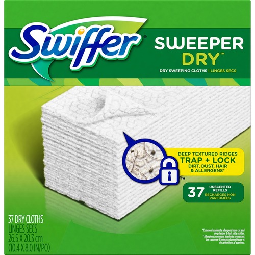 Procter & Gamble Commercial  Dry Cloth Refill, f/Swiffer Sweeper, 37Shts/BX, White