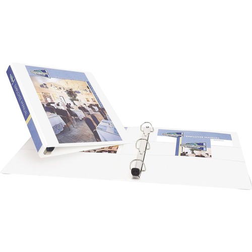 HEAVY-DUTY VIEW BINDER WITH DURAHINGE, ONE TOUCH EZD RINGS AND EXTRA-WIDE COVER, 3 RING, 1" CAPACITY, 11 X 8.5, WHITE, (1318)