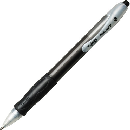 VELOCITY RETRACTABLE BALLPOINT PEN, 1MM, BLACK INK, TRANS BLACK BARREL, DOZEN