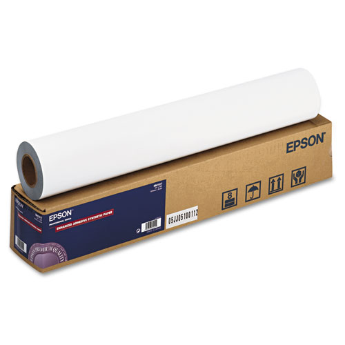 ENHANCED ADHESIVE SYNTHETIC PAPER, 2" CORE, 24" X 100 FT, MATTE WHITE