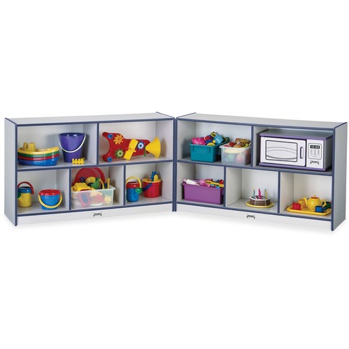 Jonti-Craft, Inc.  Fold-n-Lock Storage, Mobile, Low, 29-1/2"x96"x15", Navy