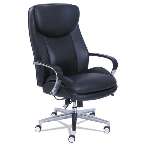 COMMERCIAL 2000 BIG AND TALL EXECUTIVE CHAIR WITH DYNAMIC LUMBAR SUPPORT, UP TO 400 LBS., BLACK SEAT/BACK, SILVER BASE