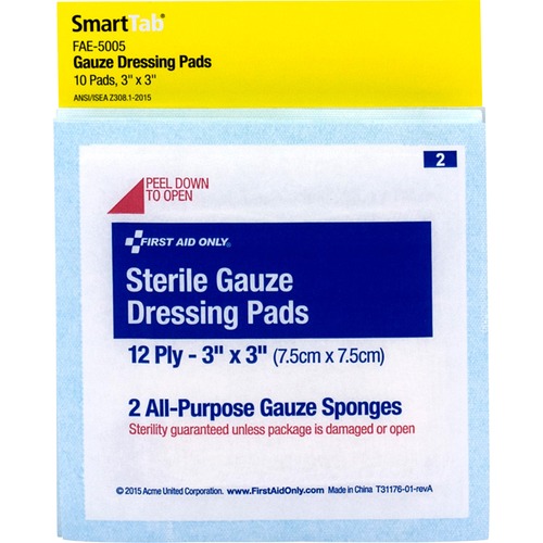 Smartcompliance Gauze Pads, 3" X 3", 5/pack