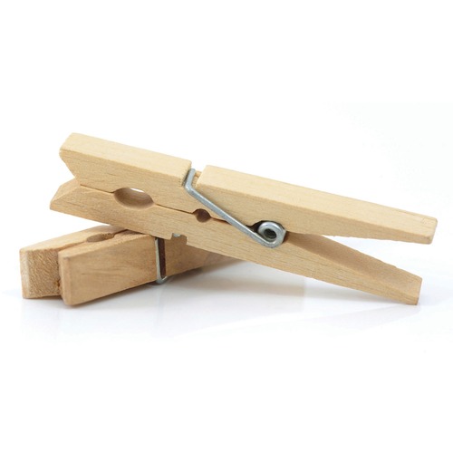 WOOD SPRING CLOTHESPINS, 3.38 LENGTH, 50 CLOTHESPINS/PACK