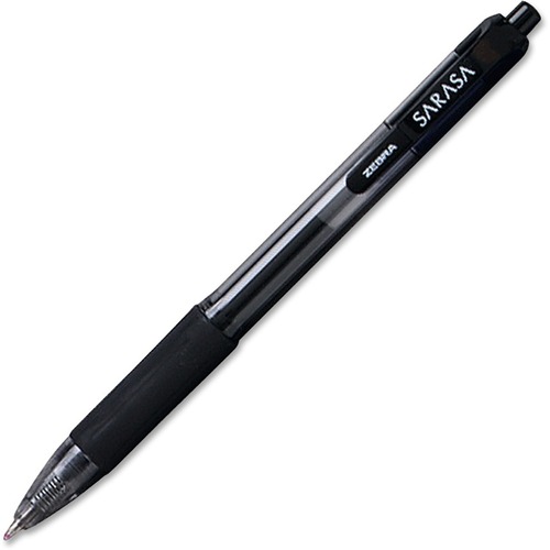 SARASA DRY GEL X20 RETRACTABLE GEL PEN, BOLD 1MM, BLACK INK, SMOKE BARREL, DOZEN