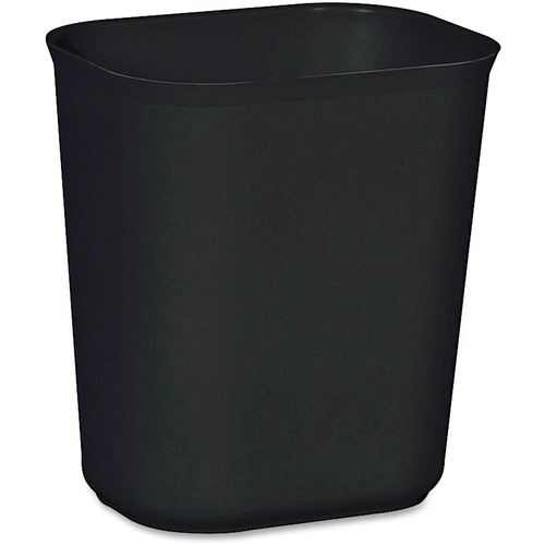 FIRE-RESISTANT WASTEBASKET, RECTANGULAR, FIBERGLASS, 3.5 GAL, BLACK