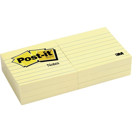 NOTES,POST-IT,3X3,6PK,LINED
