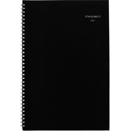 MONTHLY PLANNER, 12 X 8, BLACK TWO-PIECE COVER, 2020-2021