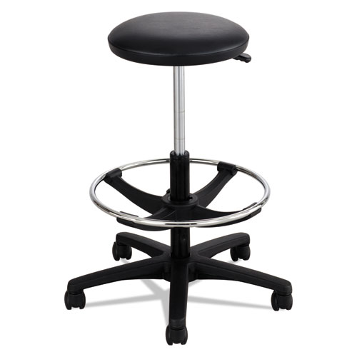EXTENDED-HEIGHT LAB STOOL, 32" SEAT HEIGHT, SUPPORTS UP TO 250 LBS., BLACK SEAT/BLACK BACK, BLACK BASE