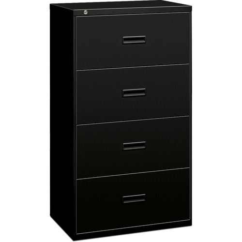 400 SERIES FOUR-DRAWER LATERAL FILE, 30W X 18D X 52.5H, BLACK