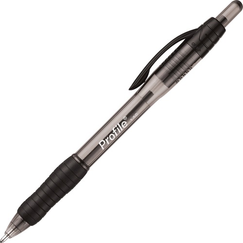 PROFILE RETRACTABLE BALLPOINT PEN VALUE PACK, 1.4MM, BLACK INK, SMOKE BARREL, 36/BOX