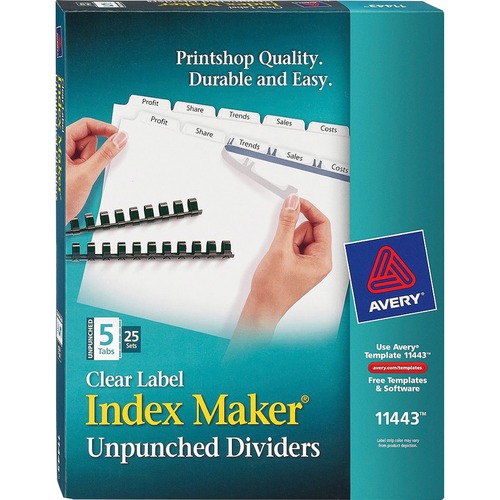 DIVIDERS,UNPNCHD,5TAB,WHITE