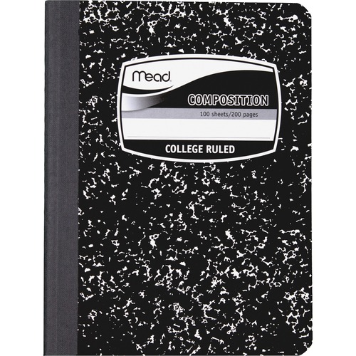 SQUARE DEAL COMPOSITION BOOK, MEDIUM/COLLEGE RULE, BLACK COVER, 9.75 X 7.5, 100 SHEETS