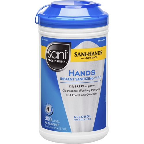 Nice Pak Commercial  Professional Hand Sanitizing Wipes, 300 Wipes/EA