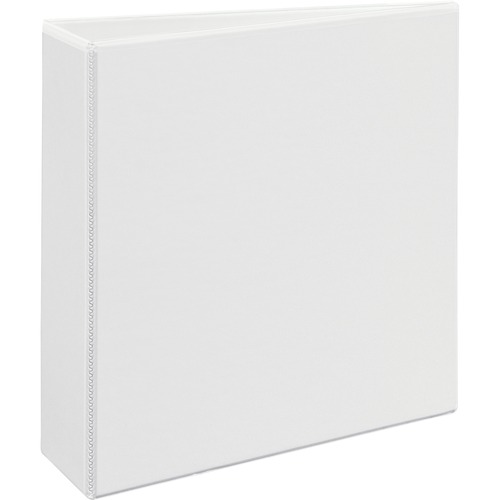 HEAVY-DUTY NON STICK VIEW BINDER WITH DURAHINGE AND SLANT RINGS, 3 RINGS, 3" CAPACITY, 11 X 8.5, WHITE, (5604)