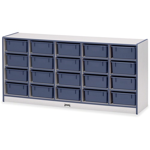 Jonti-Craft, Inc.  Mobile 20 Tub Storage,w/Bins,29.5"x24.5"x15",Navy