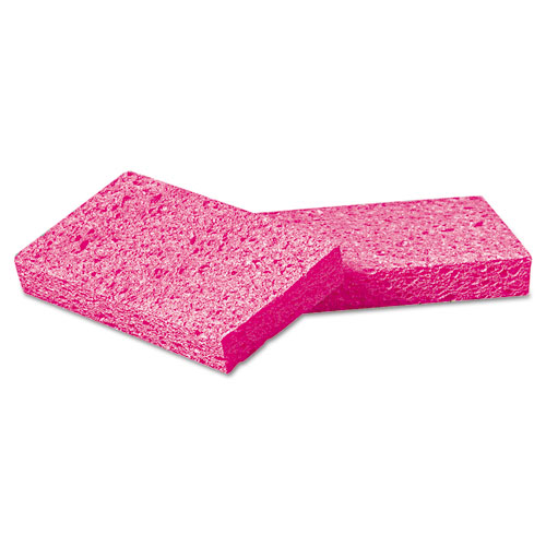 SMALL CELLULOSE SPONGE, 3 3/5 X 6 1/2", 9/10" THICK, PINK, 2/PACK, 24 PACKS/CT