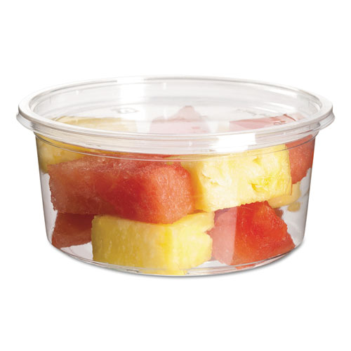 Round Deli Containers, Pla, 12 Oz, Clear, 500/carton