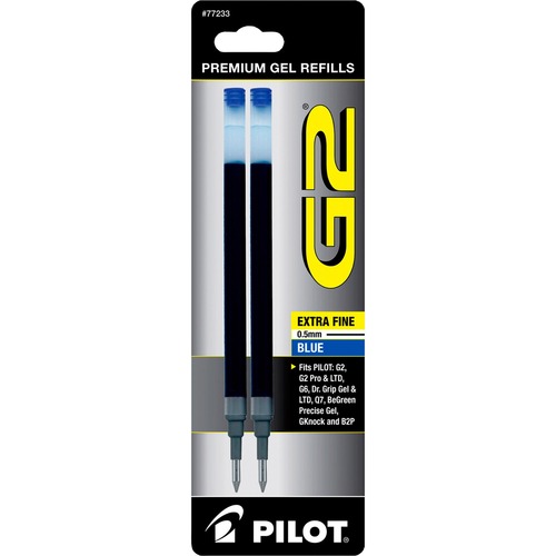 Gel Ink Refill. Extra Fine Point. 2/PK. Blue Ink