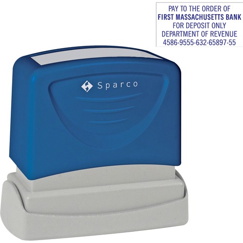 Sparco  Endorsement Stamp, 1"x2" Impression, 1-7 Lines, Max Char 26