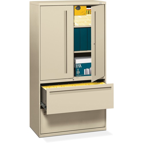 700 SERIES LATERAL FILE WITH STORAGE CABINET, 36W X 18D X 64.25H, PUTTY