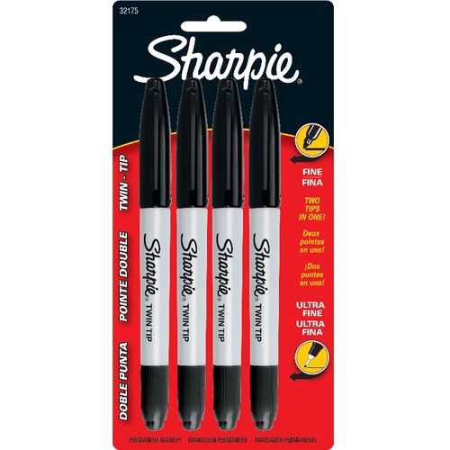 MARKER,SHARPIE,TWIN,BK,4PK