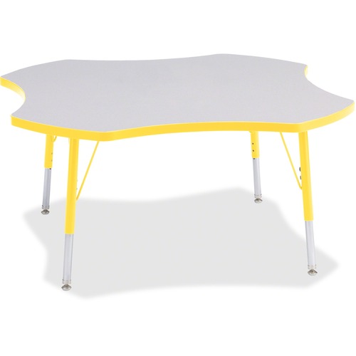 Jonti-Craft, Inc.  Activity Table, Four-Leaf, 15"-24"x48", Yellow