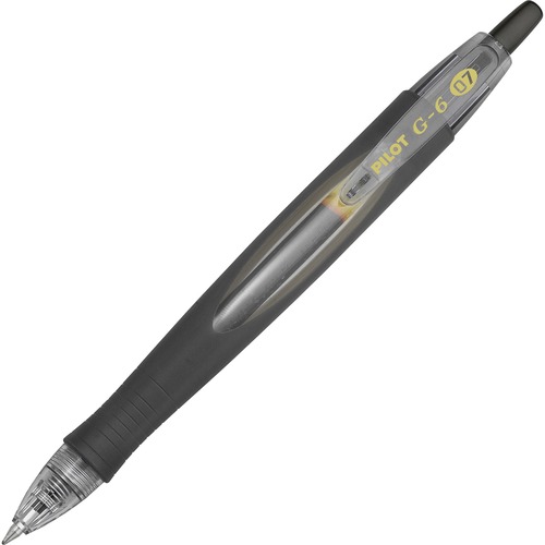 G6 RETRACTABLE GEL PEN, FINE 0.7MM, BLACK INK, BLACK BARREL