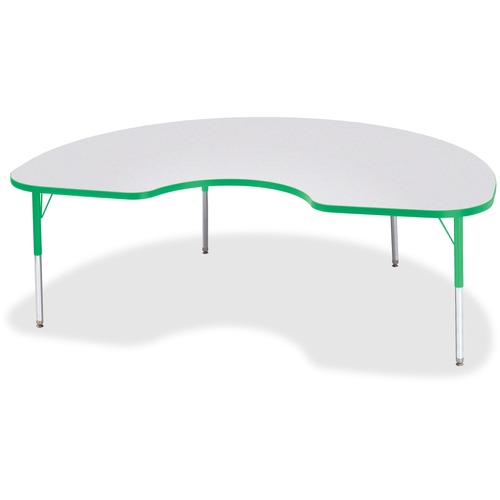 Jonti-Craft, Inc.  Activity Table, Kidney, 15"-24"x48"x72", Green