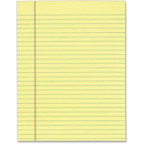 "THE LEGAL PAD" GLUE TOP PADS, WIDE/LEGAL RULE, 8.5 X 11, CANARY, 50 SHEETS, 12/PACK