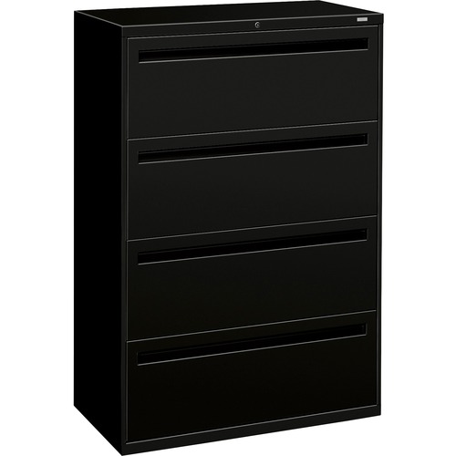 700 SERIES FOUR-DRAWER LATERAL FILE, 36W X 18D X 52.5H, BLACK