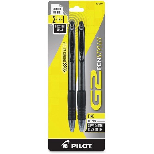 PEN,STYLUS,G2,FINE,BLK,2PK