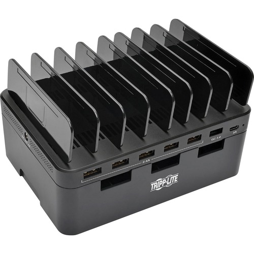USB CHARGING STATION WITH QUICK CHARGE 3.0, HOLDS 7 DEVICES, BLACK