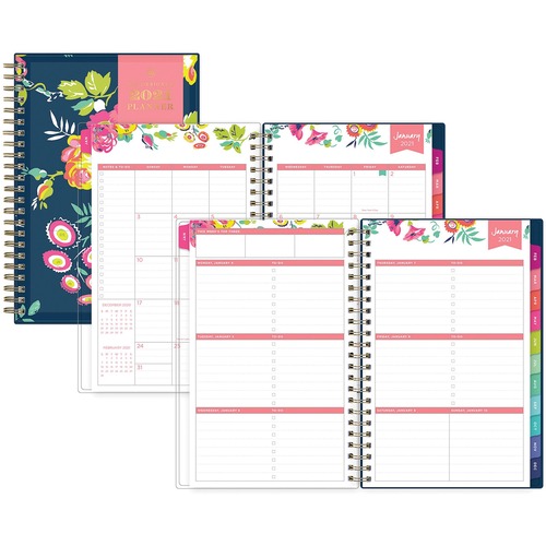 DAY DESIGNER CYO WEEKLY/MONTHLY PLANNER, 8 X 5, NAVY/FLORAL, 2021
