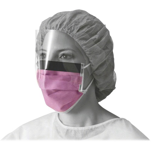 Prohibit Face Mask W/eyeshield, Polypropylene/cellulose, Purple, 25/box