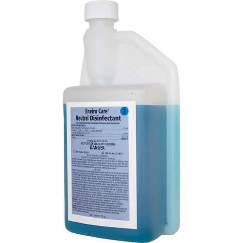 Rochester Midland Corporation  Disinfectant, Concentrated Liquid, Neutral, 32oz, 6/CT, Blue