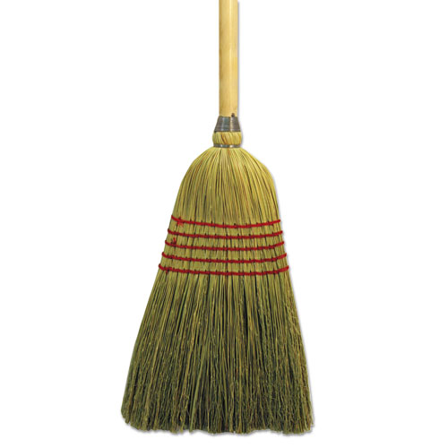 PARLOR BROOM, CORN FIBER BRISTLES, 55", WOOD HANDLE, NATURAL