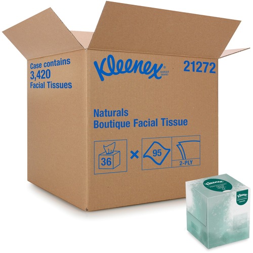 Kimberly-Clark Professional  Kleenex Facial Tissue, Cube Box, 95 Tissues, 36BX/CT, WE