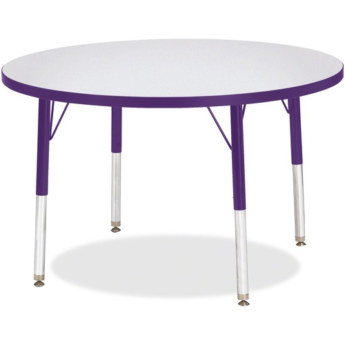 Jonti-Craft, Inc.  Round Activity Table, 36"x24"-31", Gray/Purple