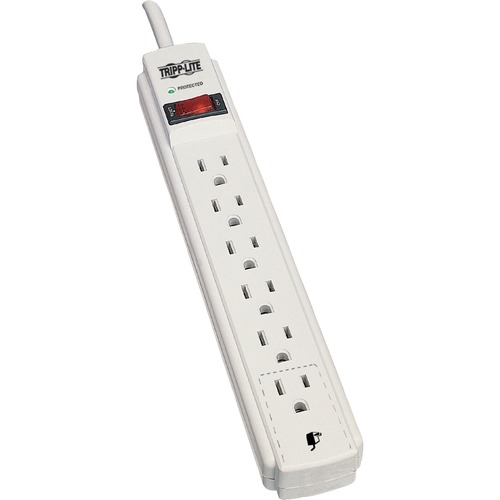PROTECT IT! SURGE PROTECTOR, 6 OUTLETS, 15 FT CORD, 790 JOULES, LIGHT GRAY