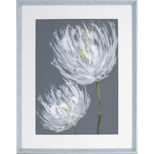 Lorell  Art, White Flower II, 27-1/2"Wx2"Lx35-1/2"H, Gray/White