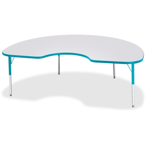 Jonti-Craft, Inc.  Activity Table, Kidney, 15"-24"x48"x72", Teal