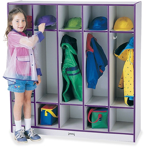 Jonti-Craft, Inc.  Coat Locker, 5 Section, 50-1/2"x48"x15", Purple