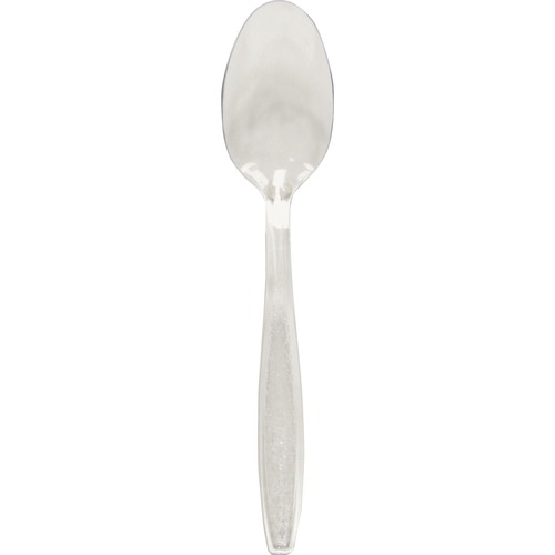 Guildware Heavyweight Plastic Cutlery, Teaspoons, Clear, 1000/carton