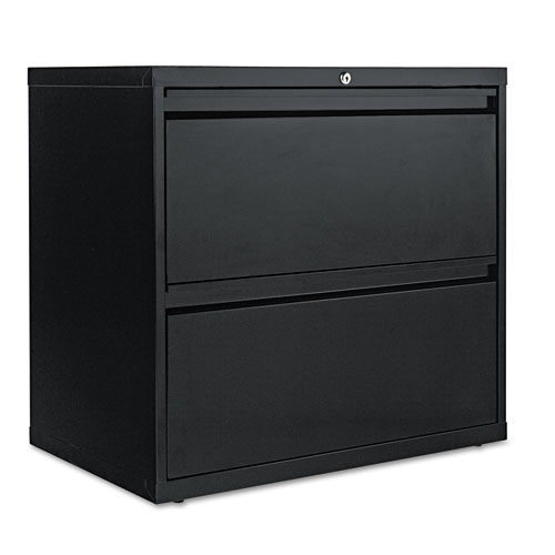 TWO-DRAWER LATERAL FILE CABINET, 30W X 18D X 28H, BLACK