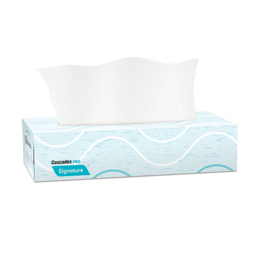 SIGNATURE FACIAL TISSUE, 2-PLY, WHITE, FLAT BOX, 100 SHEETS/BOX, 30 BOXES/CARTON