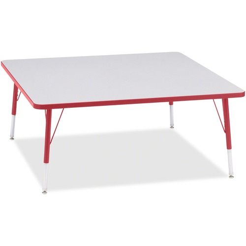 Jonti-Craft, Inc.  Activity Table, Square, 15"-24"x48"x48", Red